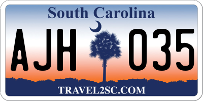 SC license plate AJH035