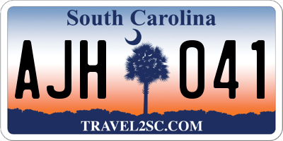 SC license plate AJH041