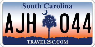 SC license plate AJH044