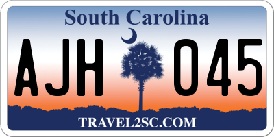 SC license plate AJH045