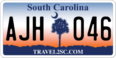SC license plate AJH046