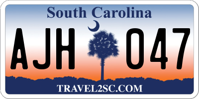 SC license plate AJH047