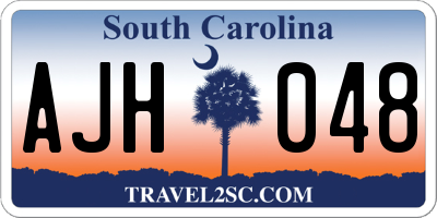SC license plate AJH048