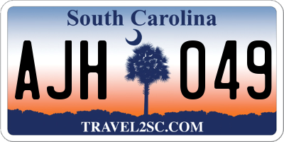 SC license plate AJH049