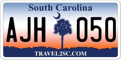 SC license plate AJH050