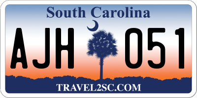 SC license plate AJH051