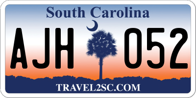 SC license plate AJH052