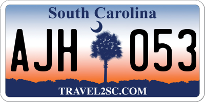 SC license plate AJH053