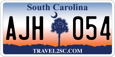 SC license plate AJH054