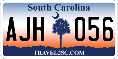 SC license plate AJH056