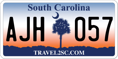 SC license plate AJH057