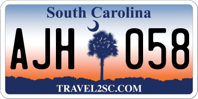 SC license plate AJH058