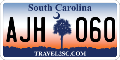 SC license plate AJH060