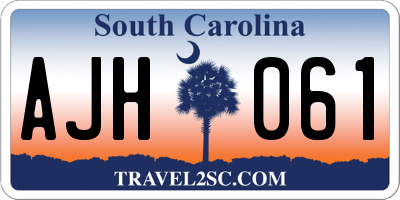 SC license plate AJH061