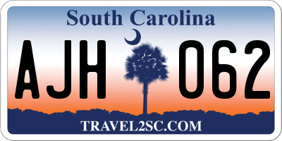 SC license plate AJH062