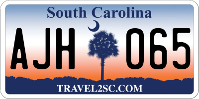 SC license plate AJH065