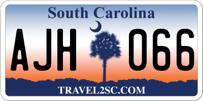 SC license plate AJH066