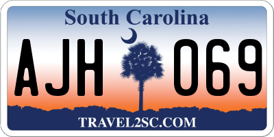 SC license plate AJH069