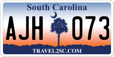 SC license plate AJH073