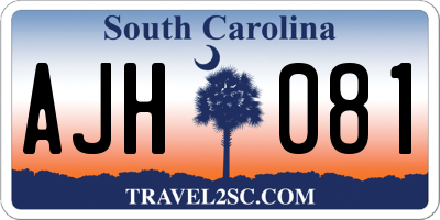 SC license plate AJH081