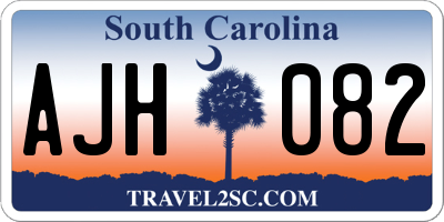 SC license plate AJH082