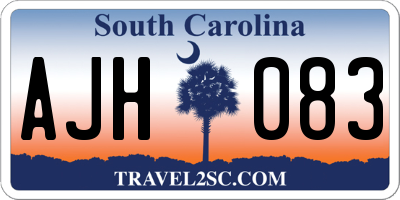 SC license plate AJH083