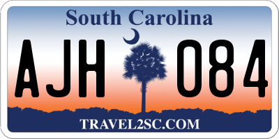 SC license plate AJH084