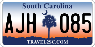 SC license plate AJH085