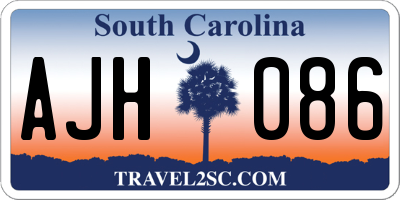 SC license plate AJH086