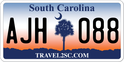 SC license plate AJH088