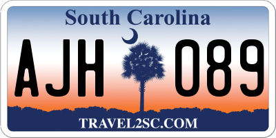 SC license plate AJH089