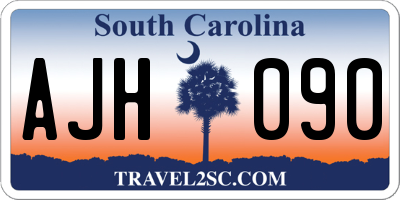 SC license plate AJH090