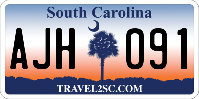 SC license plate AJH091