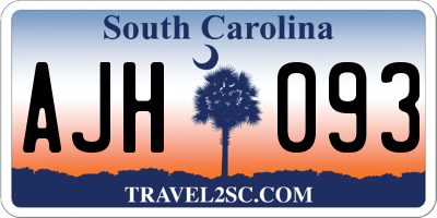SC license plate AJH093