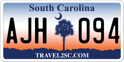 SC license plate AJH094