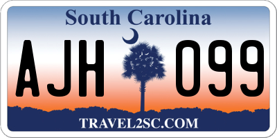 SC license plate AJH099