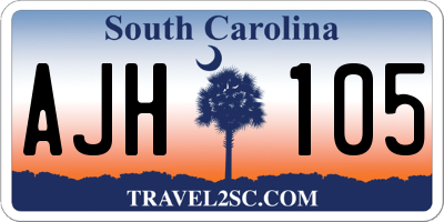 SC license plate AJH105