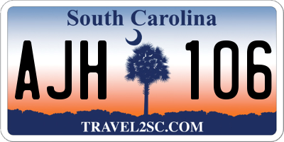SC license plate AJH106