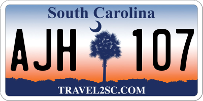 SC license plate AJH107