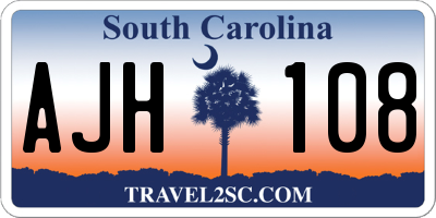SC license plate AJH108