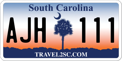 SC license plate AJH111
