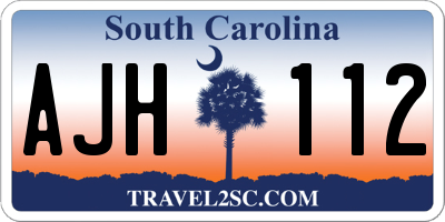 SC license plate AJH112