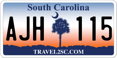 SC license plate AJH115