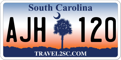 SC license plate AJH120