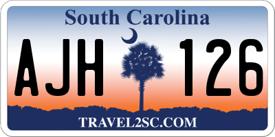 SC license plate AJH126
