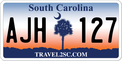 SC license plate AJH127