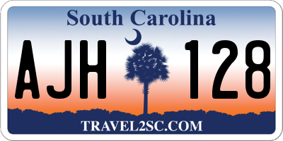SC license plate AJH128