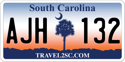 SC license plate AJH132