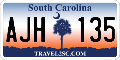 SC license plate AJH135