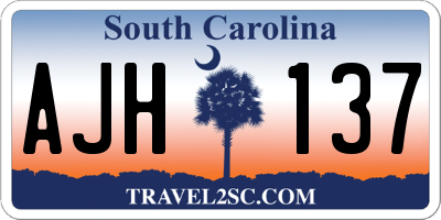 SC license plate AJH137